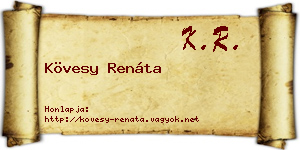 Kövesy Renáta névjegykártya